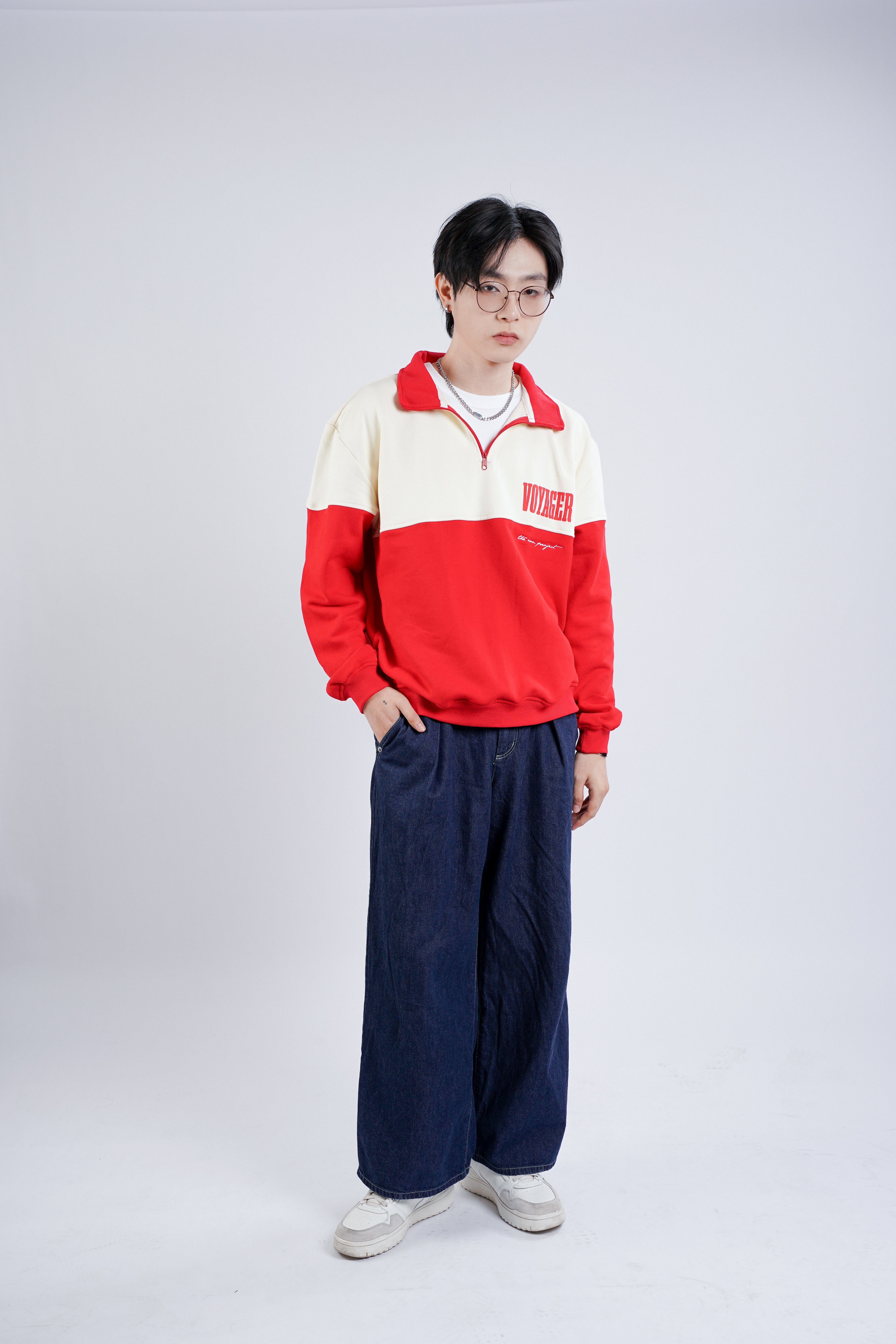 Voyager: Research Sector Half-Zip in Mercury Red