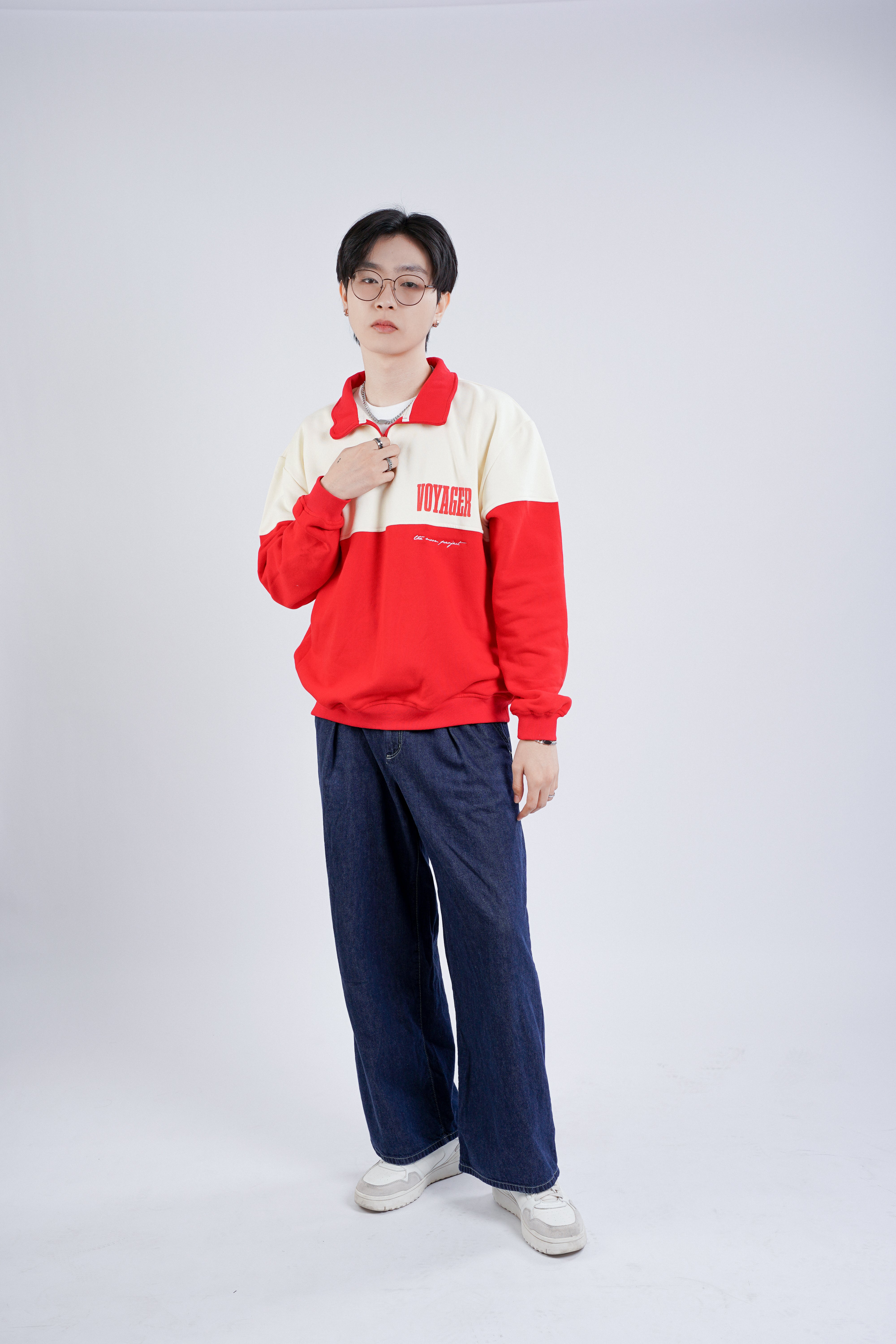 Voyager: Research Sector Half-Zip in Mercury Red