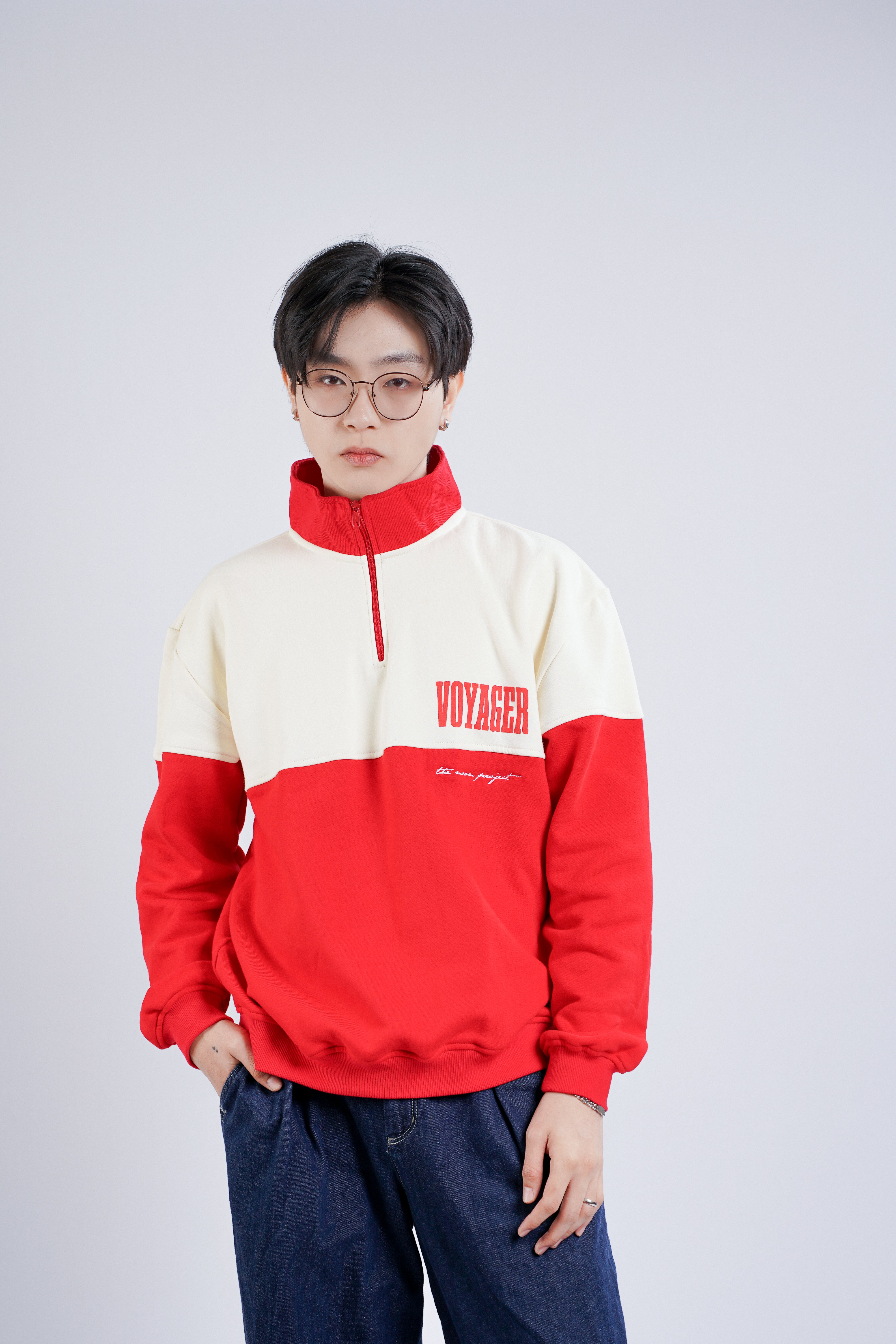 Voyager: Research Sector Half-Zip in Mercury Red