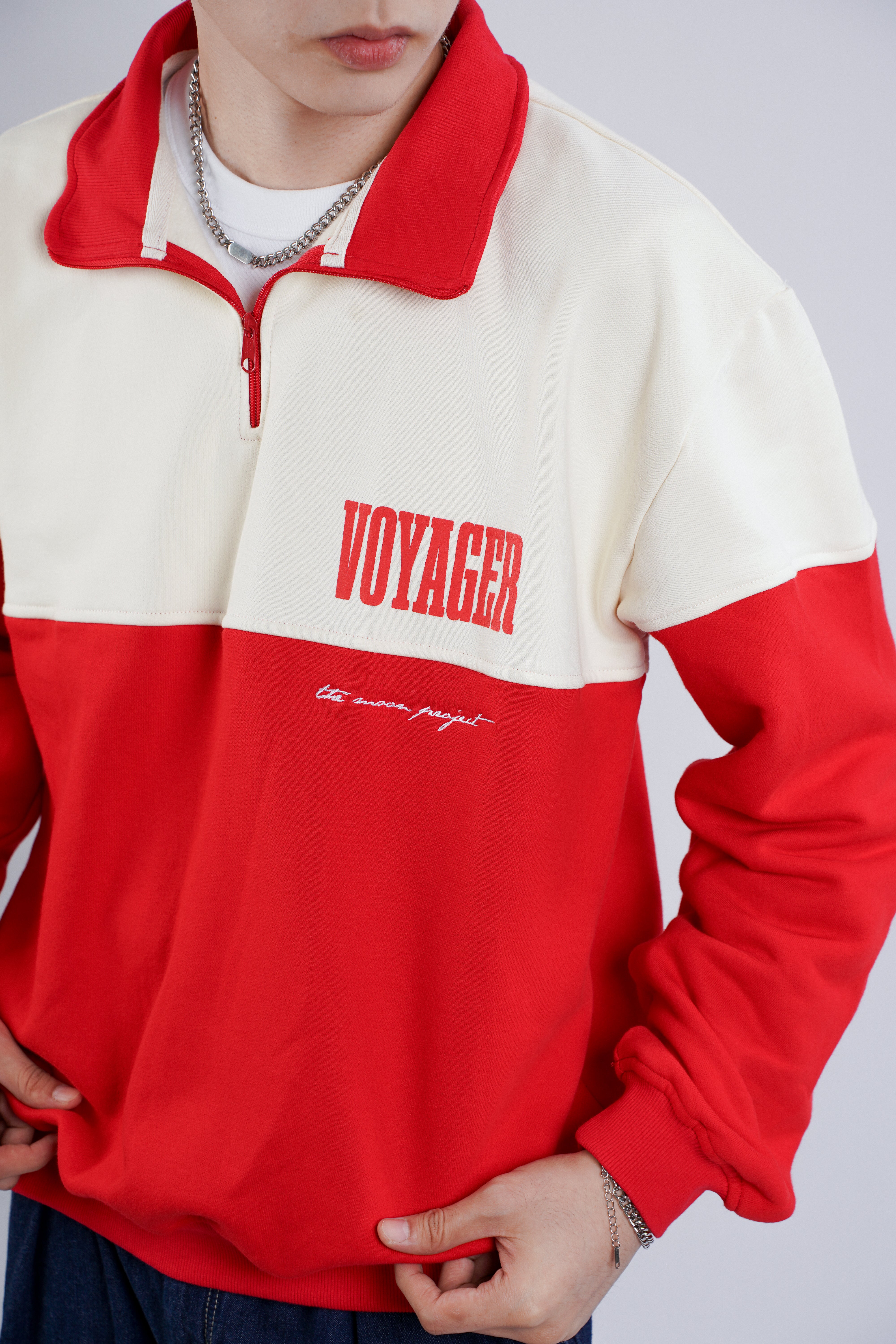 Voyager: Research Sector Half-Zip in Mercury Red