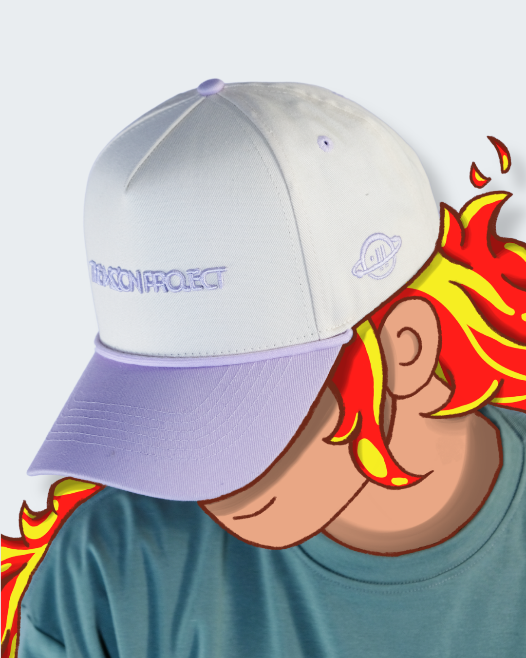 In Your Own Space Baseball Cap in Cream/Lavender