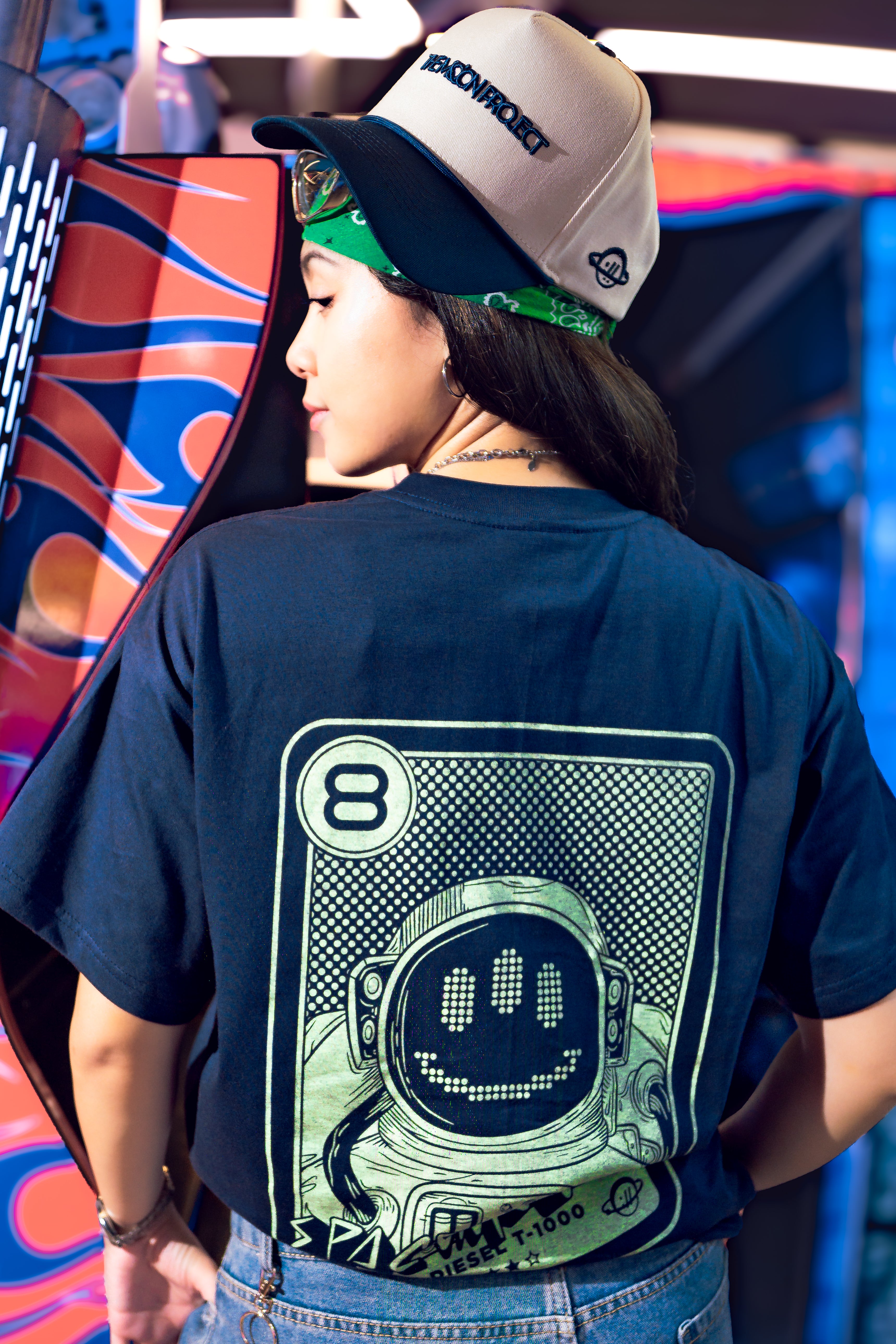 SPACEMAN 8-bit Tee in Moonlit Navy