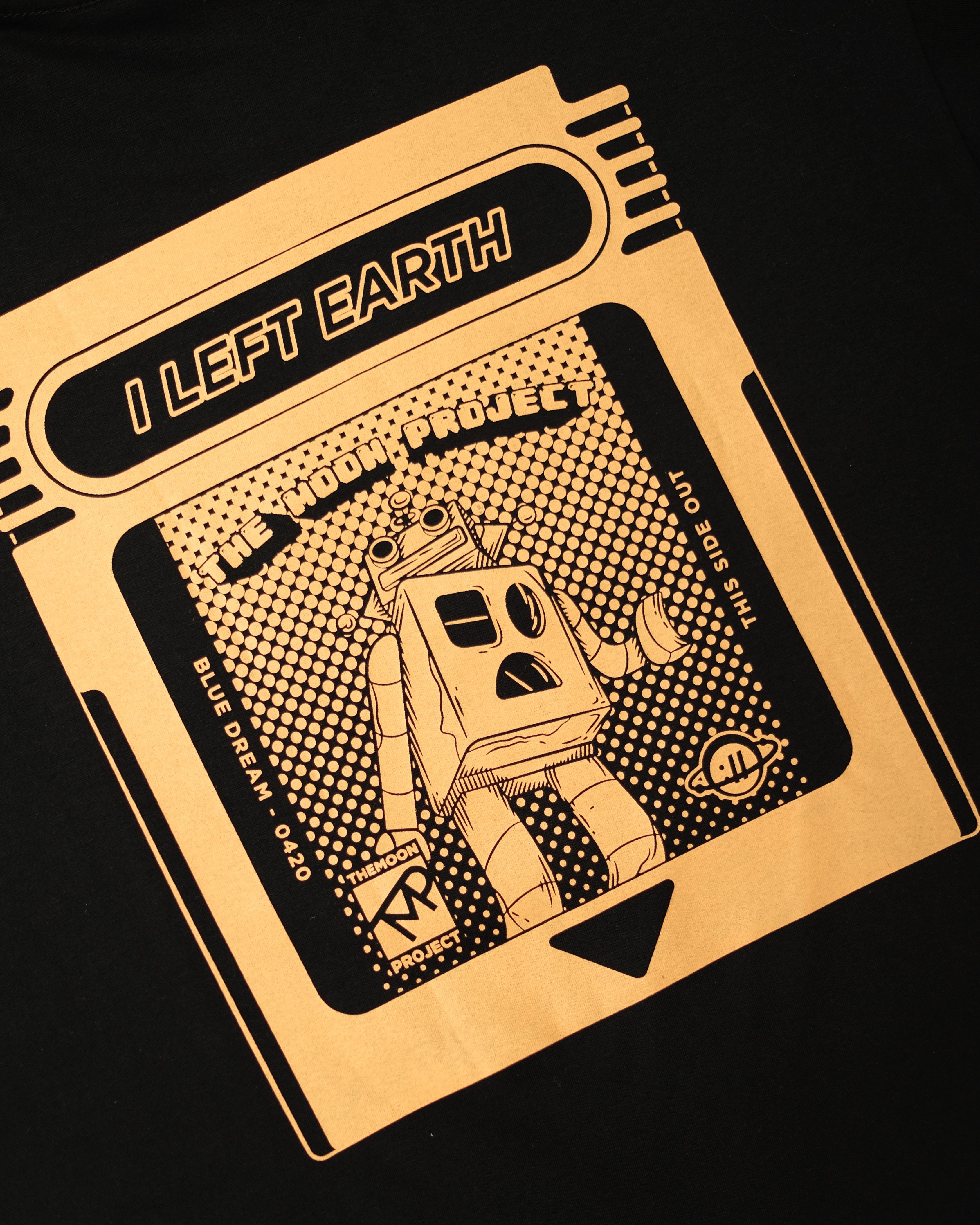 I LEFT EARTH 8-bit Tee in Deep Black