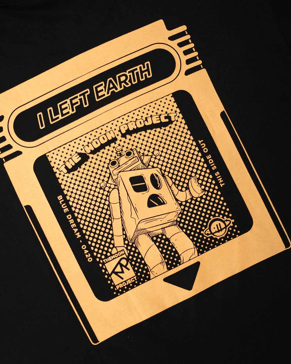 I LEFT EARTH 8-bit Tee in Deep Black