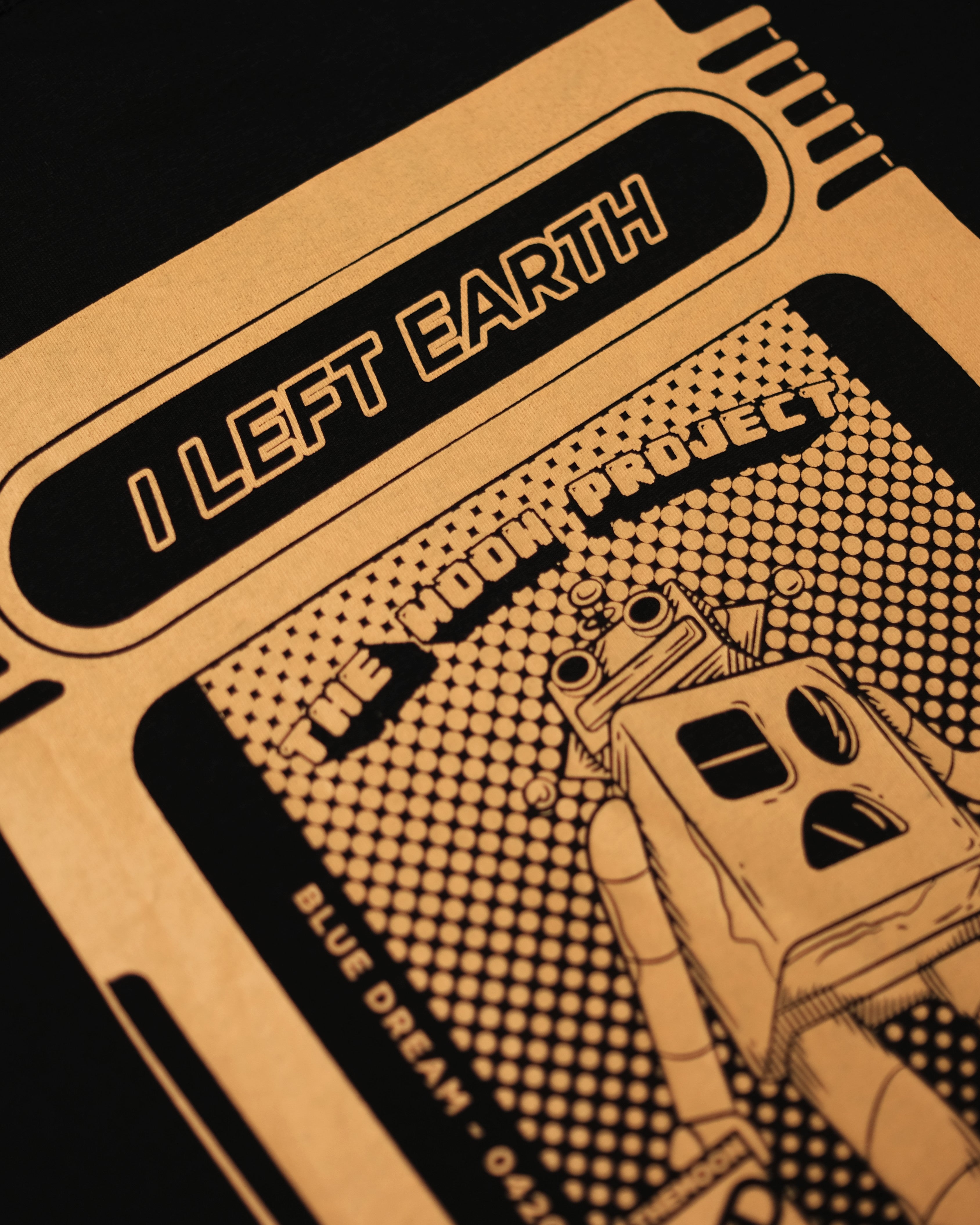 I LEFT EARTH 8-bit Tee in Deep Black