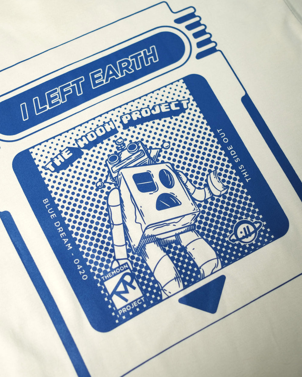 I LEFT EARTH 8-bit Tee in Off White