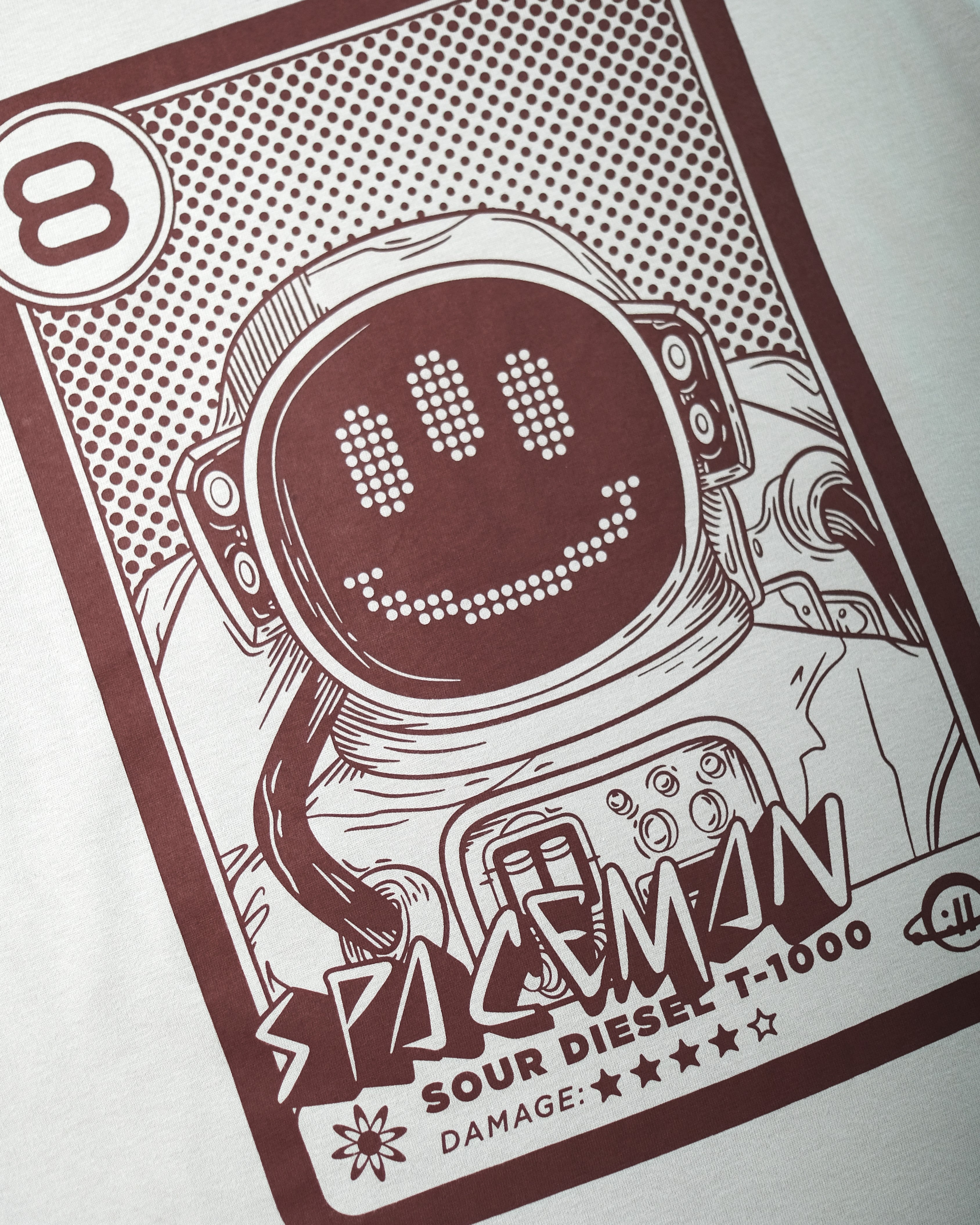 SPACEMAN 8-bit Tee in Cloud Gray