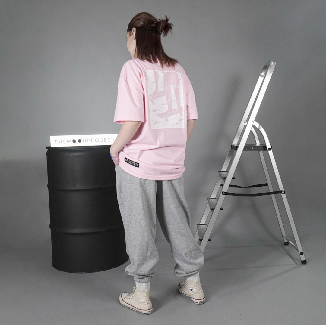 Space Walk in Powder Pink Boxy SS